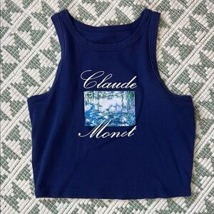 Mighty Fine Cropped Monet Tank Top - Size L